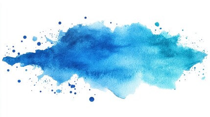 Abstract Blue Watercolor Wash Splashes Design
