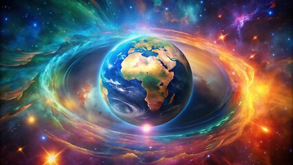 Obraz premium Surreal Globe Map: Global Marketing Regions Illuminated