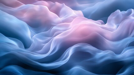 Obraz premium Abstract Blue and Pink Fabric Waves Swirling
