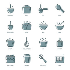 cooking Line icon set vector