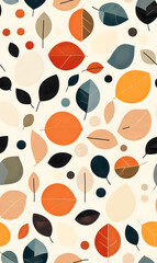 Fototapeta premium floral flower and leaf elements modern doodle illustrator seamless pattern for wallpaper or background