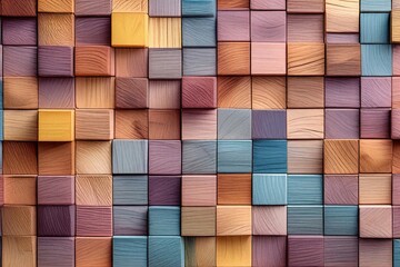 Colorful wooden cube blocks texture background. (7)