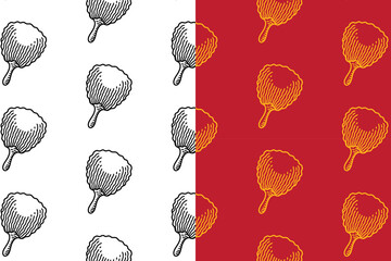 chinese fans engraving seamless pattern background set for packaging. retro traditional hand held fans background. doodle paper fans wallpaper. pattern background with hand held chinese fans festival.