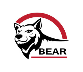 simple bear head logo design