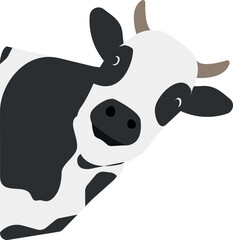 Cute funny cows in a black and white style 