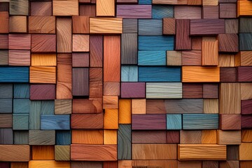 Colorful wooden blocks background texture. (33)