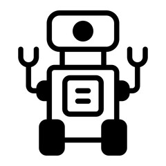 Space Robot Glyph Icon