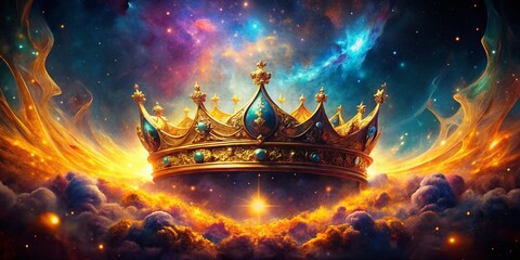 AI Crown Double Exposure: Futuristic Royalty, Abstract Digital Art