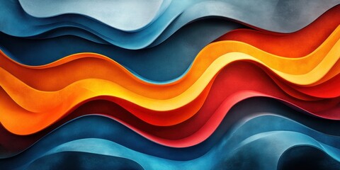 Modern abstract design with layered textures of wave like patterns.