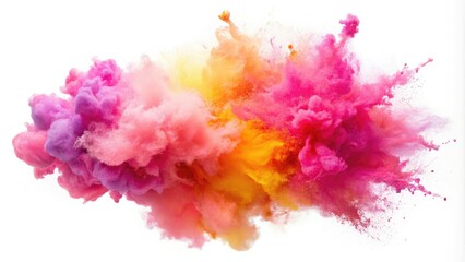 Fototapeta premium Dreamy pink pastel hues, abstract aerial art captured by drone, watercolor-like splash.