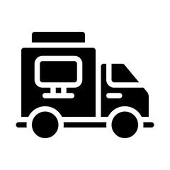 Truck Tv Solid Icon