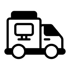 Truck Tv Glyph Icon