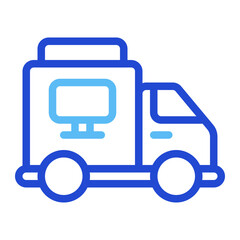 Naklejka premium Truck Tv Duoline Icon