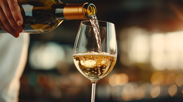 Pouring White Wine  Delicious Drink  Glass  Beverage  Alcohol