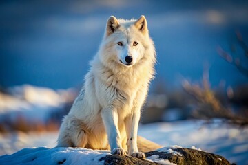 Obraz premium Arctic Wolf: Powerful Portraits - Sitting, Standing, Aggressive, Walking