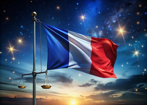 Bastille Day Night Sky: French Flag, Blue, Freedom, Law, Regulations
