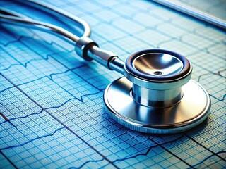 ECG printout charts aid cardiologists in diagnosing heart conditions via EKG analysis, using a stethoscope and heart monitor.