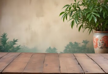 Asian table mockup with decor for festive presentations