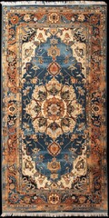 Persian Luxury: Ornate Blue and Brown Oriental Rug View