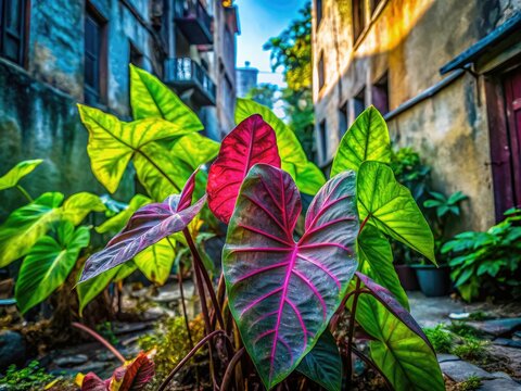 Capturing the beauty of Suran yam cultivation: an urban exploration of an Indian elephant yam garden.