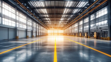 Obraz premium Modern Factory with Emission Reduction Initiatives