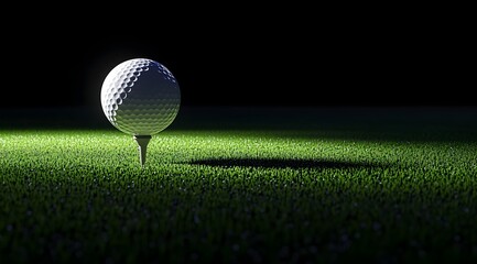 A small, spherical golf ball sits on a tee within the simulator, poised for a virtual swing during indoor practice and training sessions.