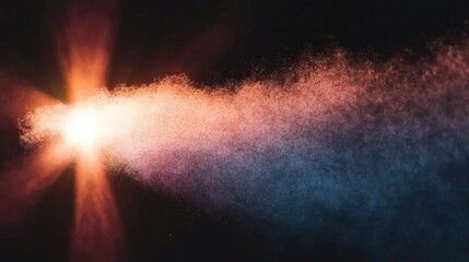 Abstract Orange Blue Bokeh Background   Dreamy Light Burst  Particle Dust   Cosmic Flare