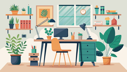 Workspace with lots of light and greenery.