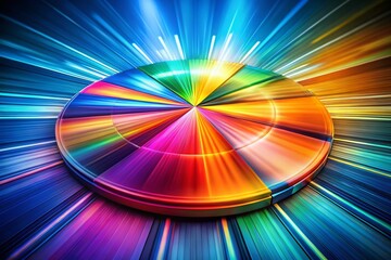 Vibrant Data Visualization: Long Exposure Colorful Pie Chart Stock Photo