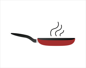 Frying pan icon. Cooking in a frying pan. Cooking icon vector ilustration