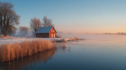 crisp morning air, fresh breeze, cool atmosphere, early sunlight, peaceful start