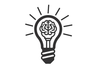 a light bulb with a brain inside