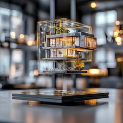 Futuristic Hologram House  Modern Architecture  Smart Home Design  Real Estate Tech