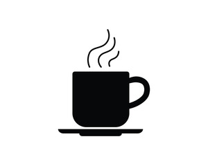 Coffee cup vector icon. Cup of hot coffee or tea symbol isolated on white background