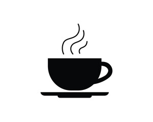 Coffee cup vector icon. Cup of hot coffee or tea symbol isolated on white background