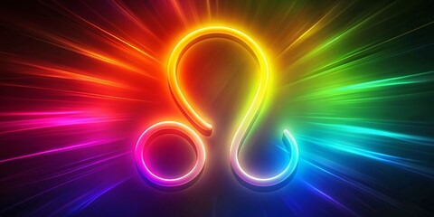 Naklejka premium Vibrant Leo Zodiac Sign Minimalist Design - Astrological Symbol Stock Photo