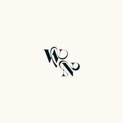 bold and hairline initial wedding monogram elegant NW fancy curve logo letter
