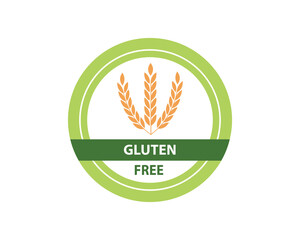 Gluten free label vector icon. No wheat symbol templates design for gluten free food package or dietetic product nutrition sign