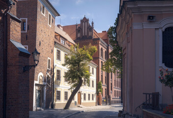 Fototapeta premium Charming Streets of Ostrow Tumski in Wroclaw, Poland