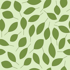 Green leaves seamless pattern. Leaf background. A seamless background with  green leaves. 