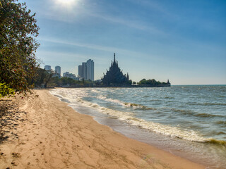 Sanctuary of truth wooden temple, Thailand