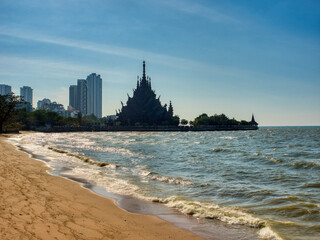 Sanctuary of truth wooden temple, Thailand