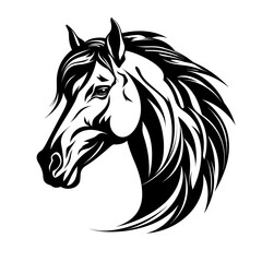 Obraz premium a black and white horse head