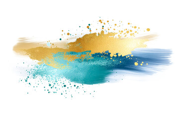 Creative blue and gold grunge brush artwork abstract design digital art artistic environment artistic viewpoint visual concept