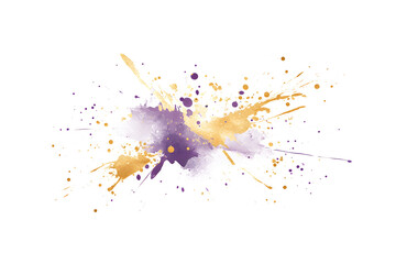 Dynamic violet and gold grunge brush strokes art abstract illustration creative design white