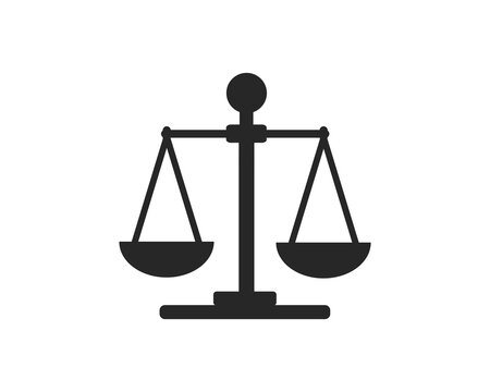 Scales icon. Scale of Justice icon. Law scale icon isolated on white background