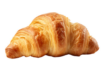 a croissant on a white surface