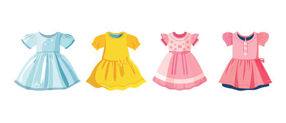 Set of girl's clothes vector illustration design