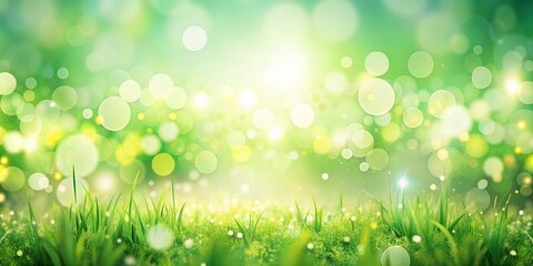 Obraz premium Spring's gentle green bokeh, a generative AI masterpiece. Nature's light captured digitally.