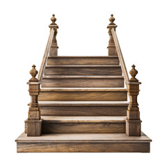 a wooden staircase with railings